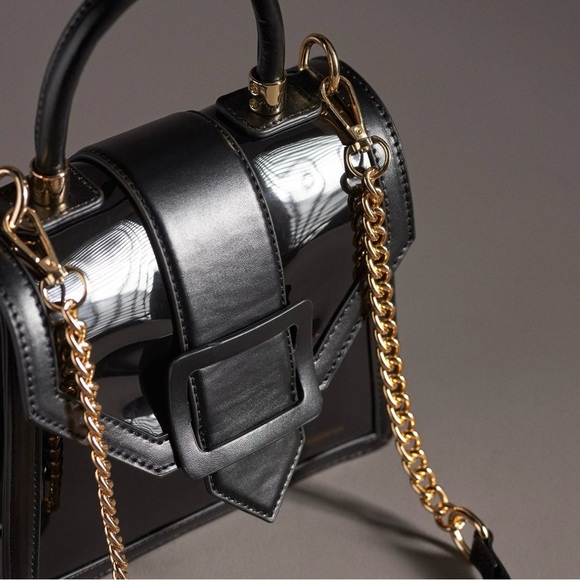 Anthropologie Clear Buckle Top Handle Bag - Picture 3 of 8